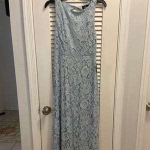 Long lace blue gown